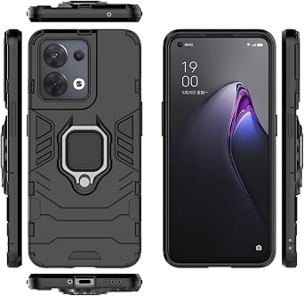 Case for Oppo Reno 8 5G Case Cover,Magnetic Car Mount Bracket Shell Case for Oppo Reno 8 5G CPH2359 PGBM10 Case Black