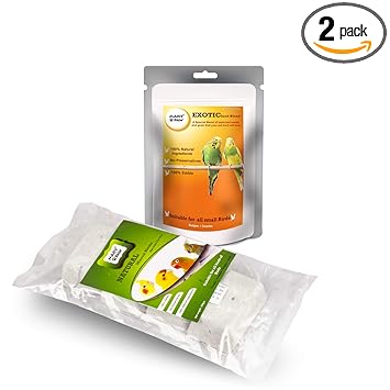Maisy Paw Combo of Budgies Bird Food, Seed Mix, 1200 g and Natural Mineral Block with Cuttlefish Bone for Birds, 250 g