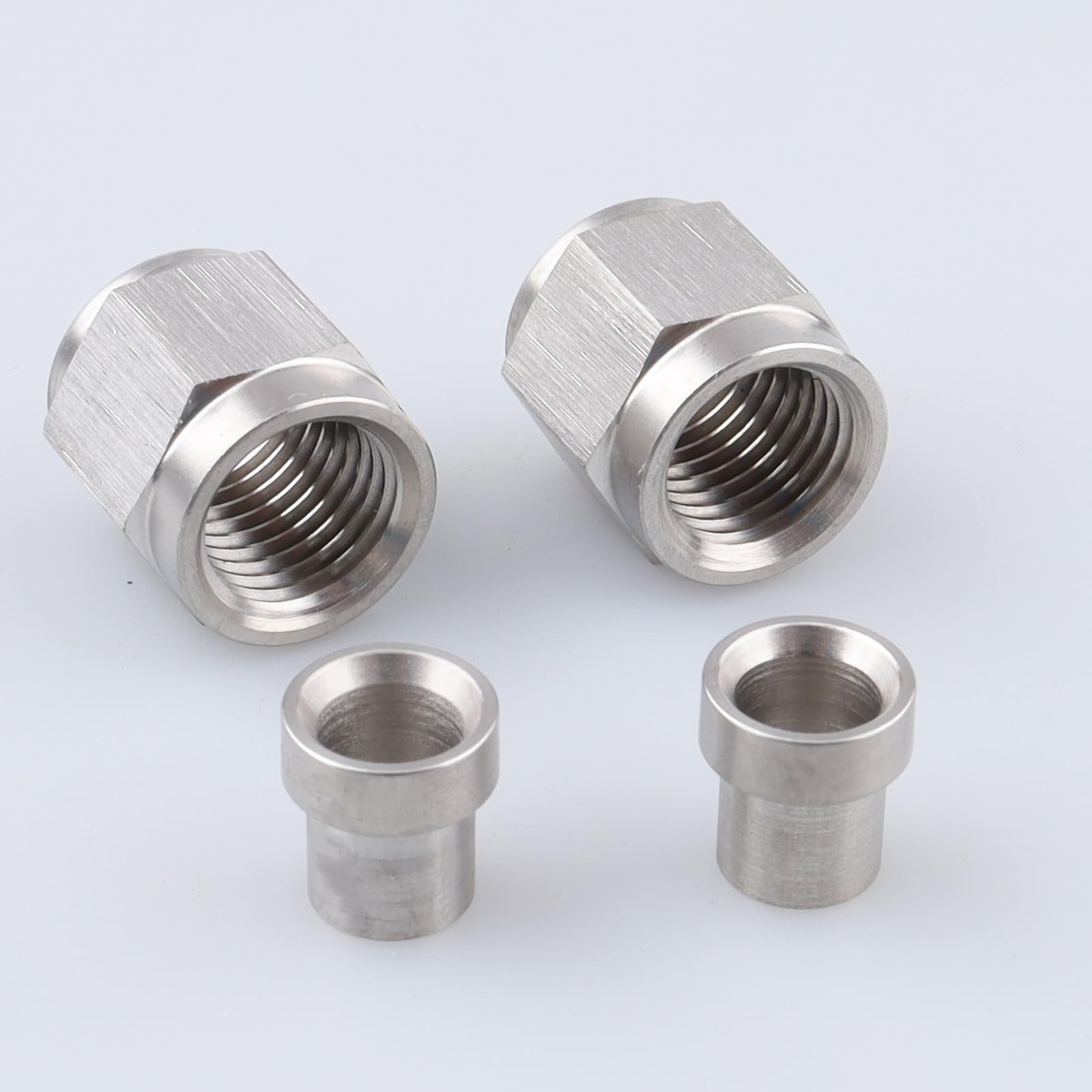 AC PERFORMANCE Stainless Steel Hardline Fitting -3 AN AN3 Female Tube Nut and Sleeve For 3/16'' 3/16 inch 4.76mm outer diameter alloy Tube Hose Line Fitting, Pack of 2