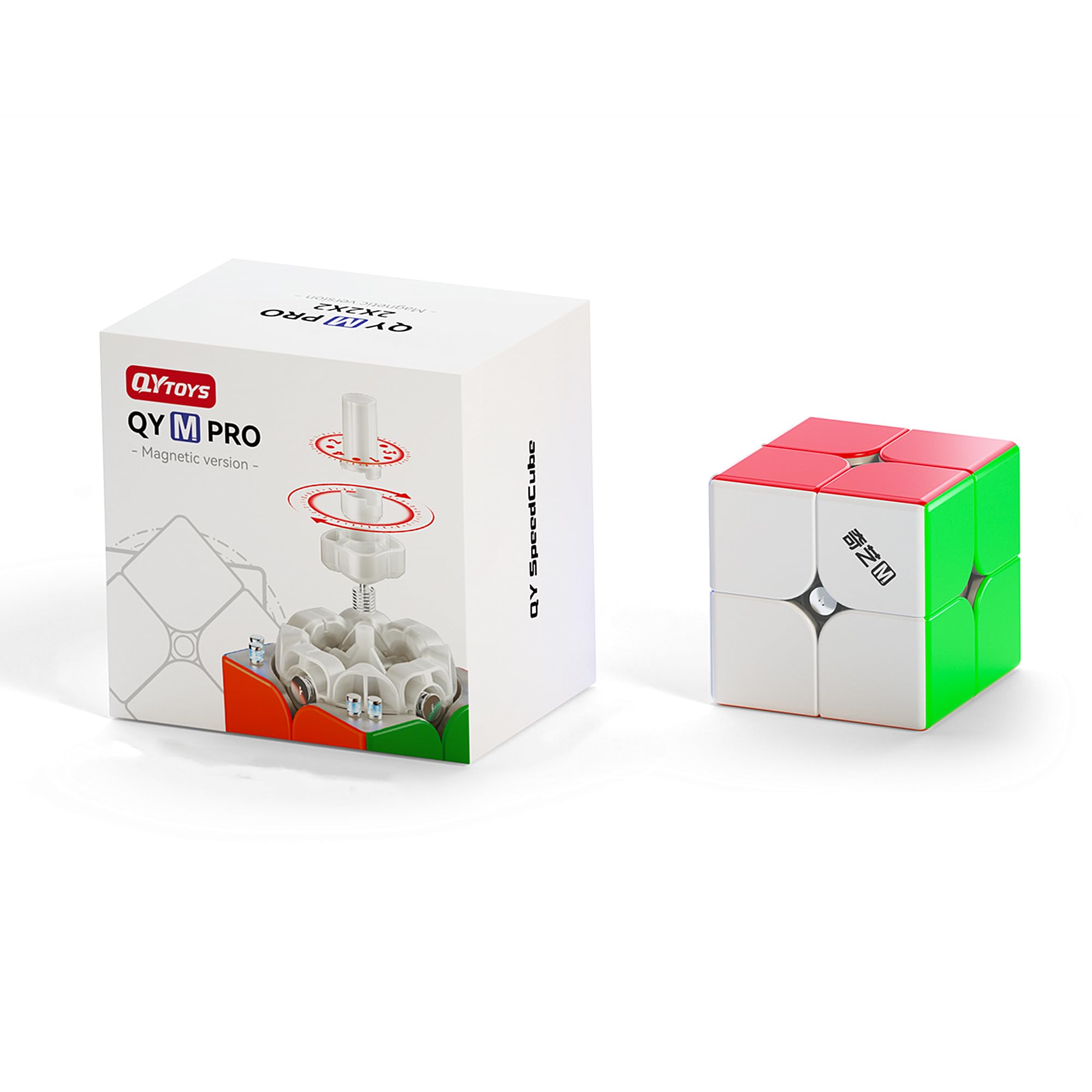 XMDCuber QY Toys M Pro Magnetic 2x2 Speed Cube 51 mm, Speed Cube 2x2x2 Magnetic Puzzle Stickerless