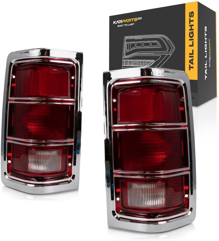 For Dodge Ram/Charger/Trail Duster/Pickup 1981-1987 Tail Light Driver and Passenger Side Chrome Border | CH2808104 | CH2809104 | 4163151 | 4163150