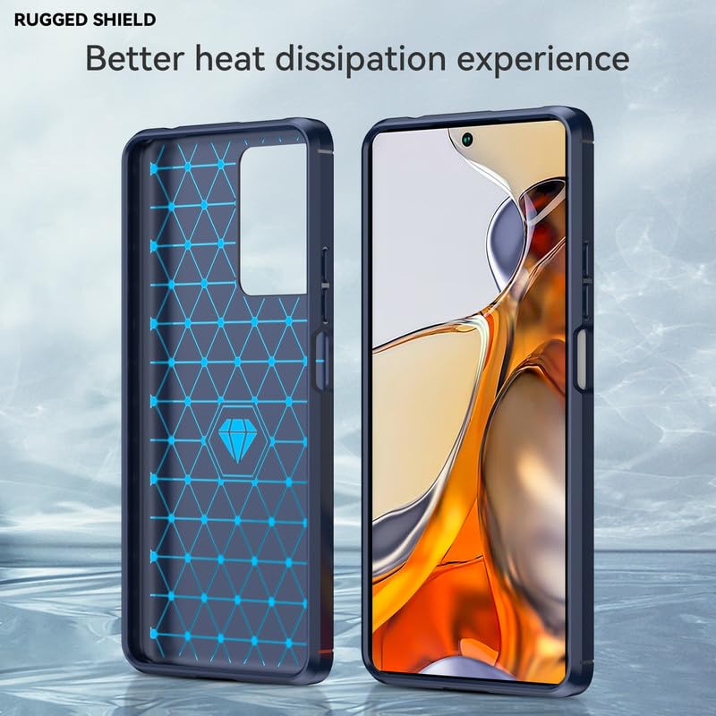 Image of Hybrid Carbon Fiber Back Case for Xiaomi Mi 11T / Mi 11T Pro (Blue)