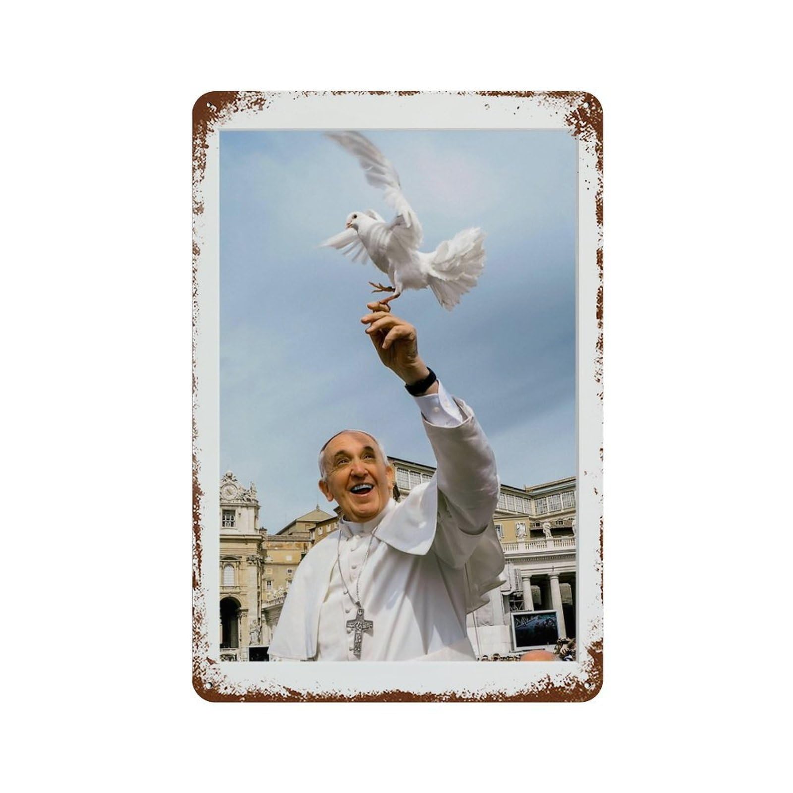 xiaoxiaoshen Pope Francis, Photography S Wall Decor Art Metal Tin Poster Modern Home Decor Art Home Bar Shop Decorations Vintage Sign 30x20cm
