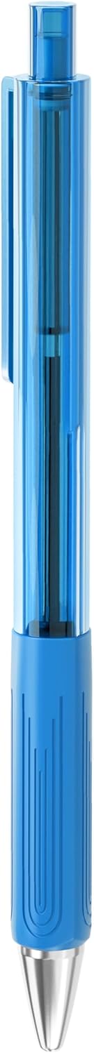 Writon Retractable Ballpoint Pens, Triangle Grip and Barrel, 1.0mm Medium Point, Light Blue Ink, 12 Pack - Image 4