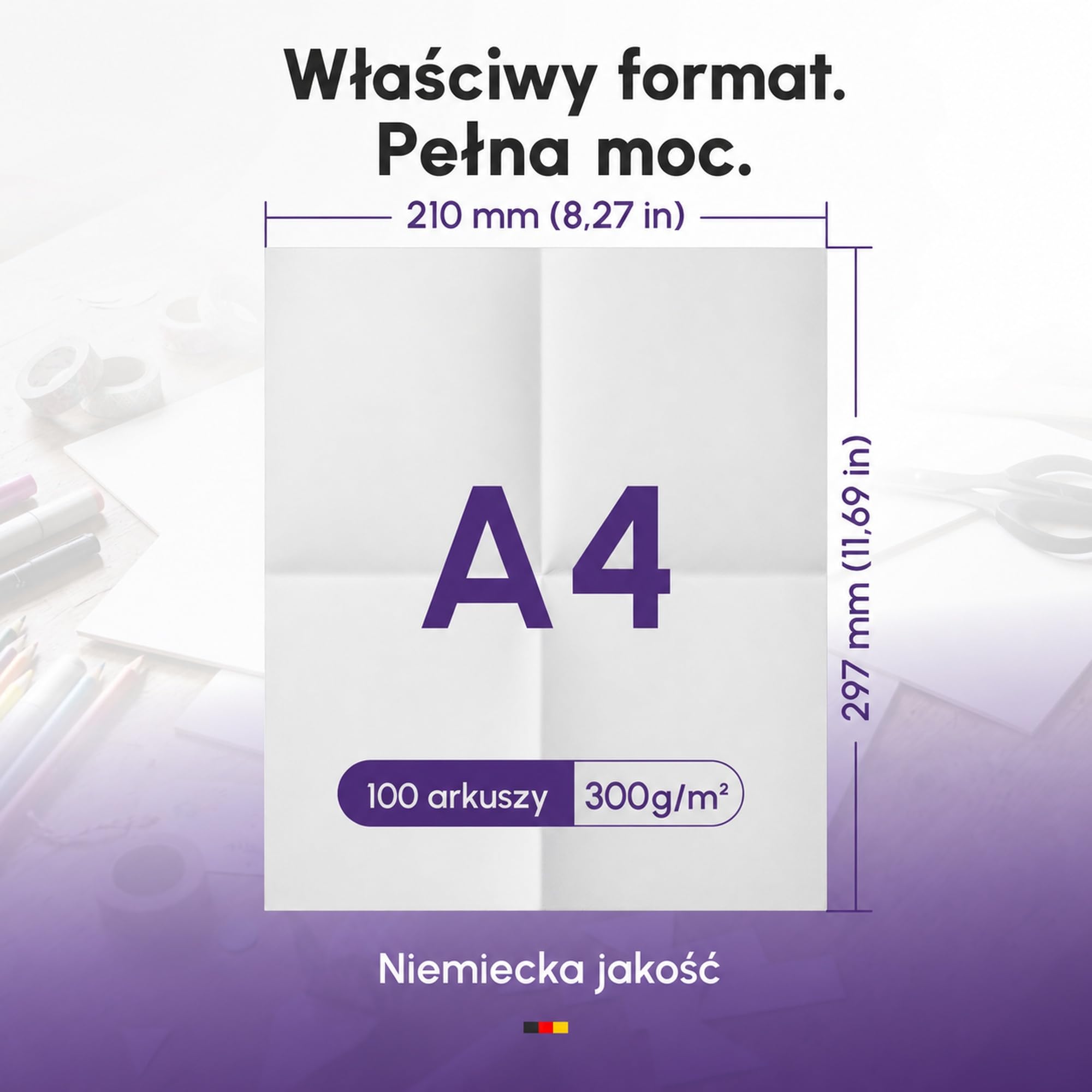 eliant. Karton do Majsterkowania A4 300g 100 Arkuszy Biały Made in Germany