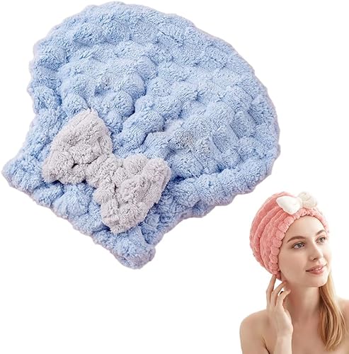Miniatura 9 de Toalla de pelo súper absorbente para mujer, toalla de pelo de microfibra mejorada 2026, secado rápido, suave y ligera, turbante con lazo para
