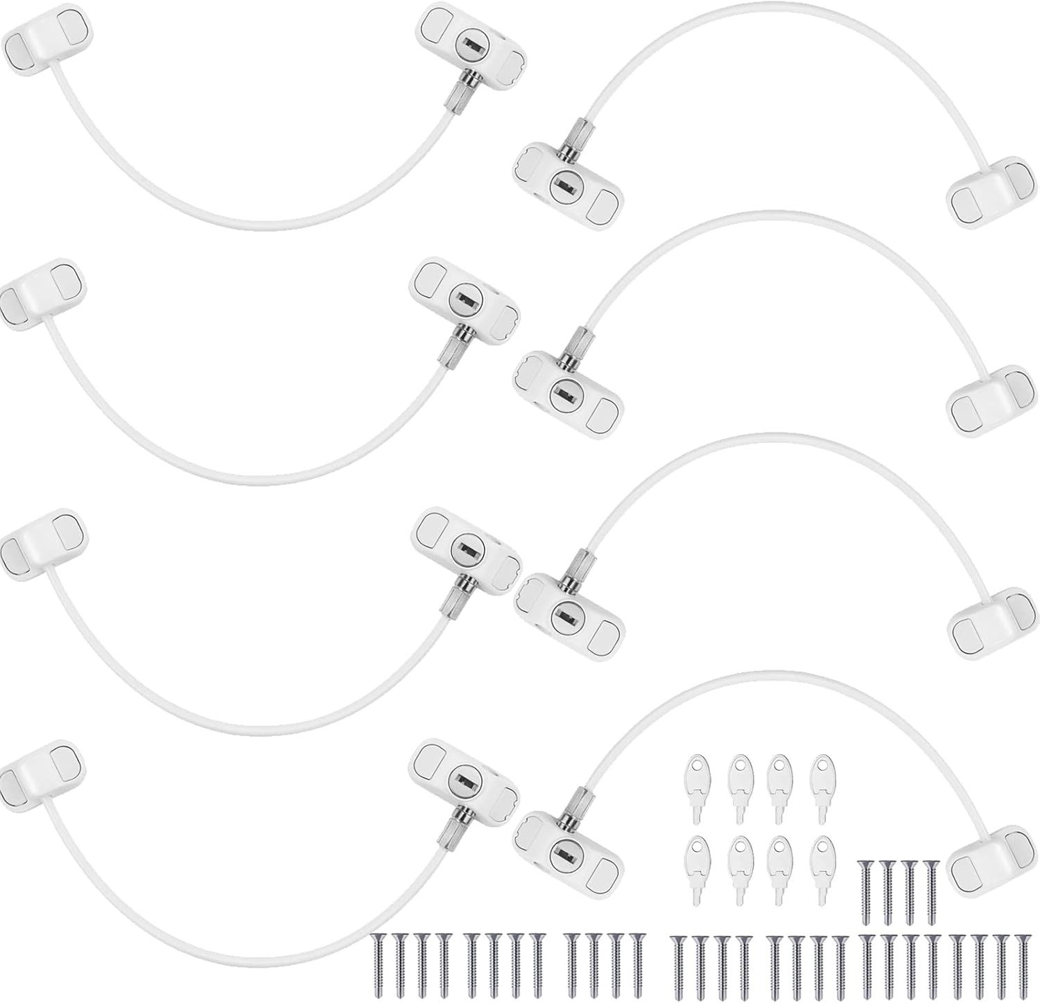 eSynic 8Pcs Window Restrictors for UPVC Window Opening Restrictors