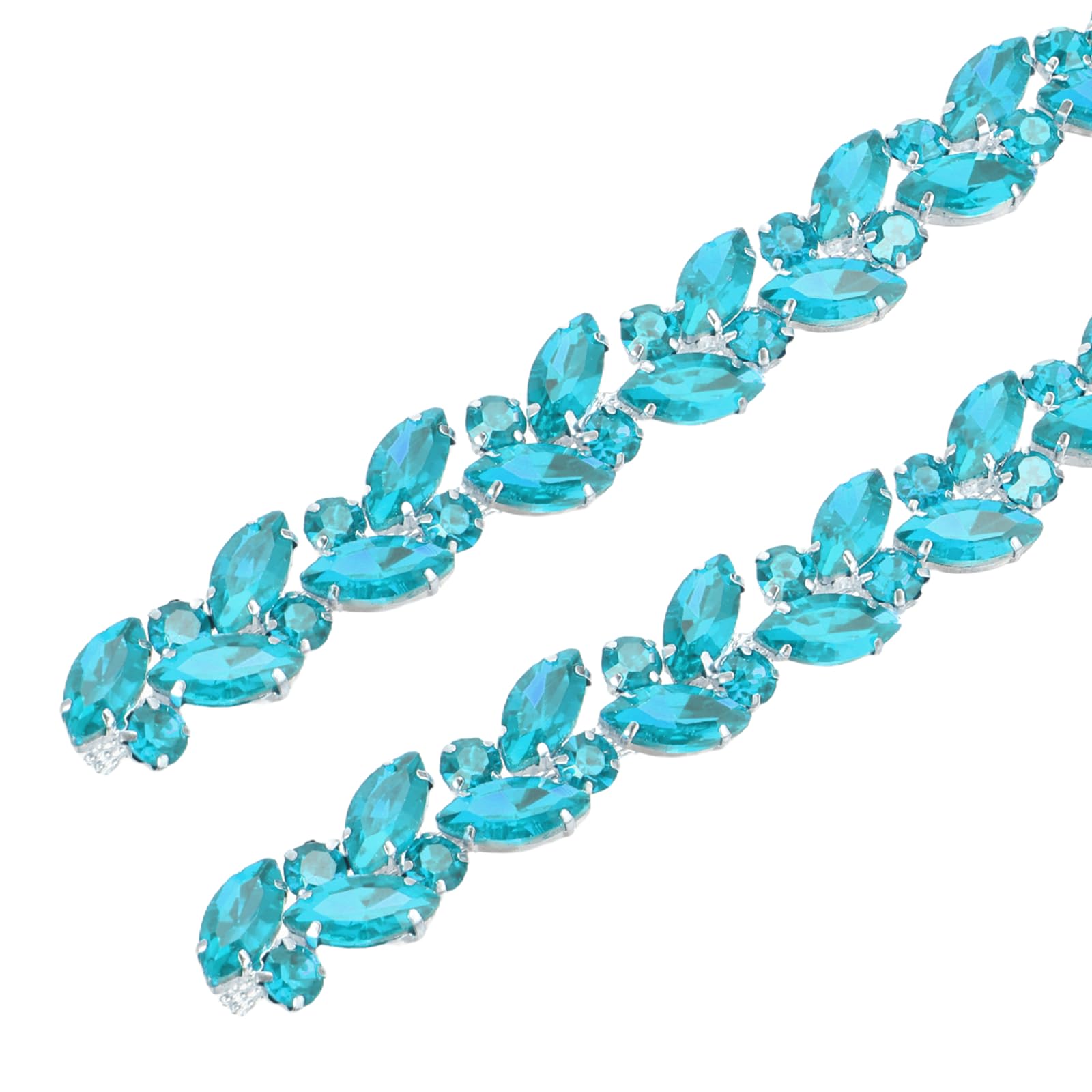 Cadena de diamantes de imitación de cristal con acabado brillante para alta costura