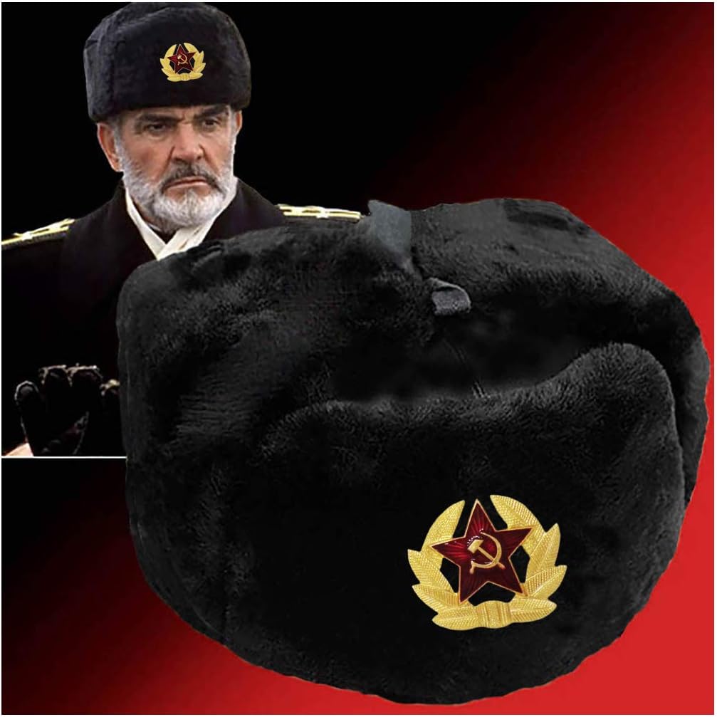 Gorro Ruso Ushanka De Invierno Con Placa - Acolchado Y Con Orejeras