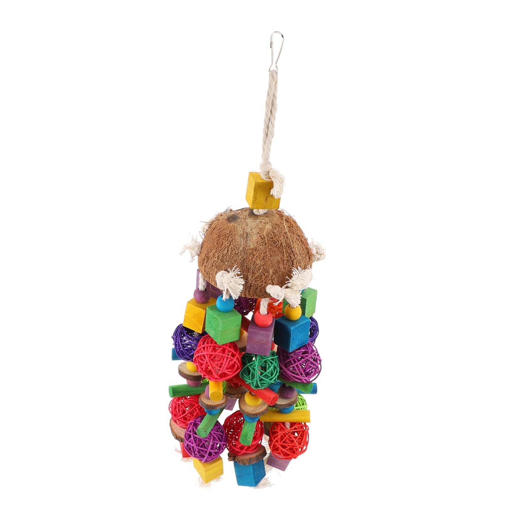 1pièces Jouet à Mordre pour Perroquet Coque De avec Vigne Accessoires Amusants pour Oiseaux à Suspendre