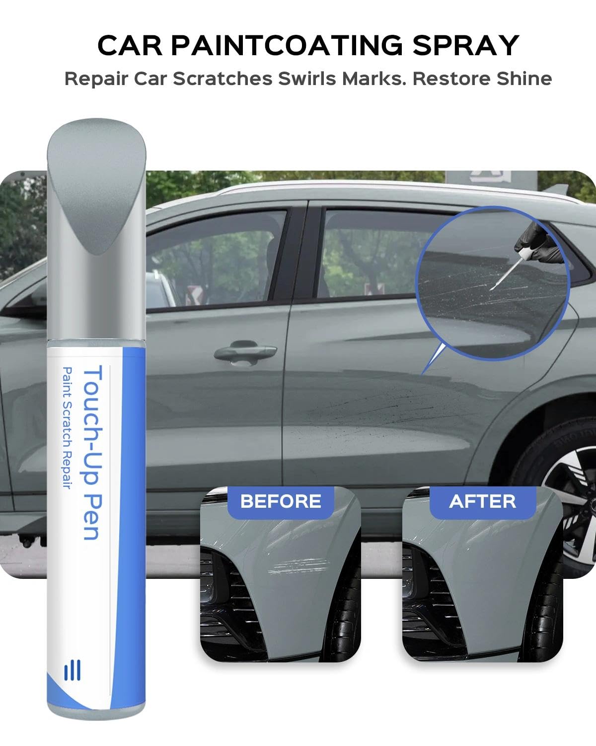 PARTS4EV (LAT) Lápiz de retoque para coche azul hielo para BYD, coincidencia exacta para chips y arañazos - 2