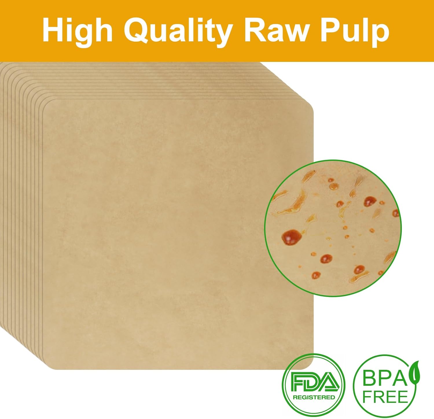 100Pcs 12-inch Air Fryer Parchment Paper Squares Baking Parchment for Cuisinart Air Fryer Cuisinart Convection Toaster Oven, - Image 5