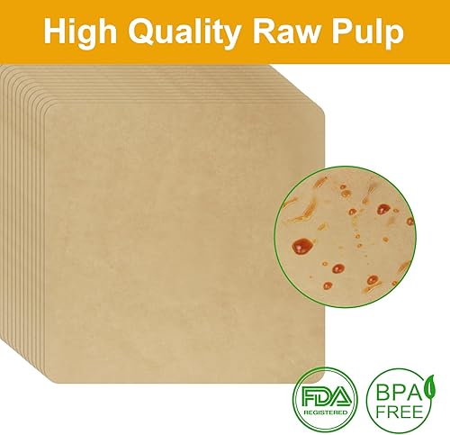 Miniatura 6 de BRIKINTE Cuadrados de papel pergamino para freidora de aire de 12 pulgadas para freidora de aire Ninja SP101 SP201 SP301 SP351 horno, 100 forros de