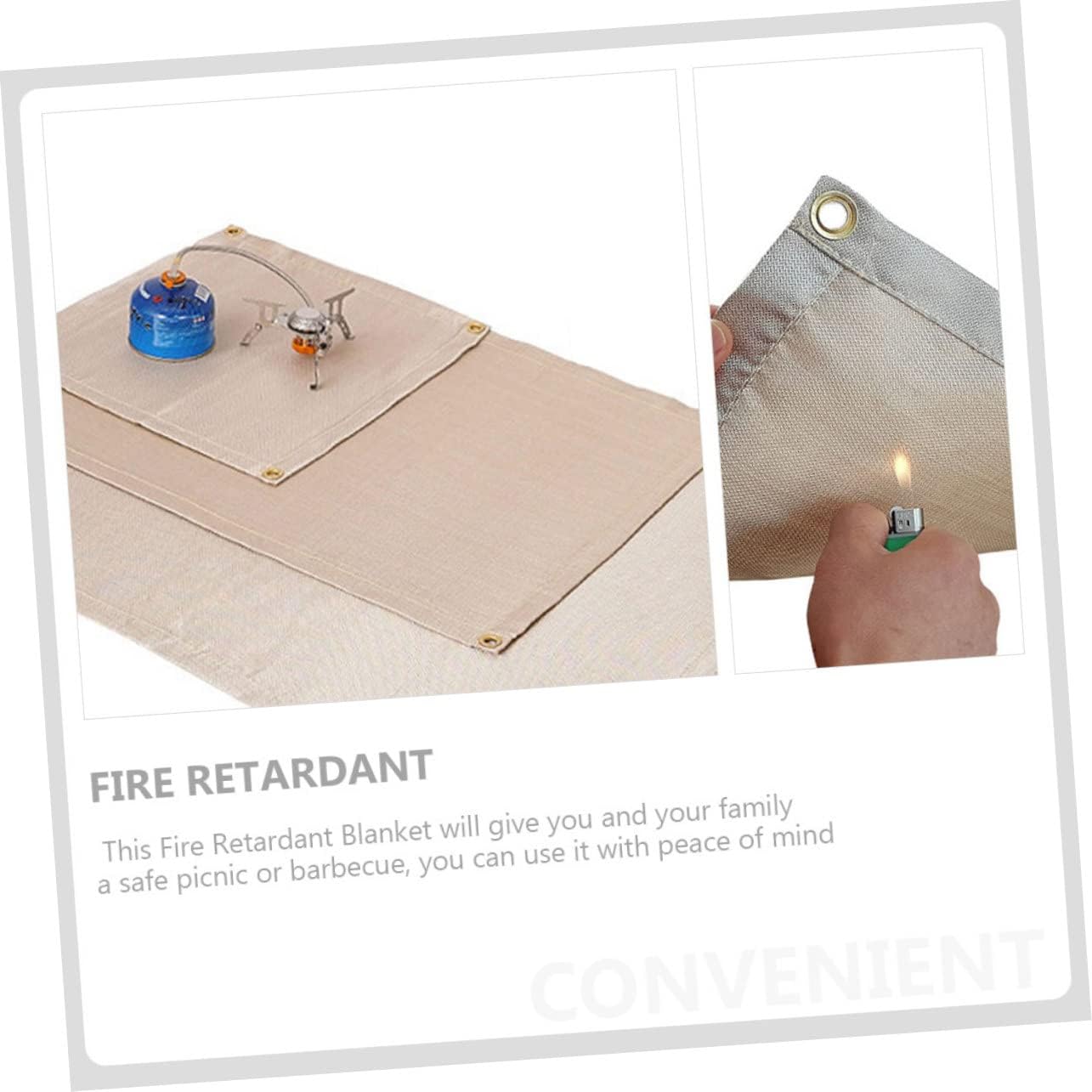 Fire Retardant Blanket Thermal Resistant Cushion for Outdoor Camping BBQ and Picnics Durable Fiberglass Fireproof Mat