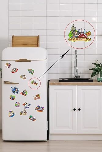 Miniatura 4 de Jersey City New Jersey USA - Imán de nevera, diseño de madera, recuerdos, colección creativa, hecho a mano, viajes, oficina, regalos de paisaje,