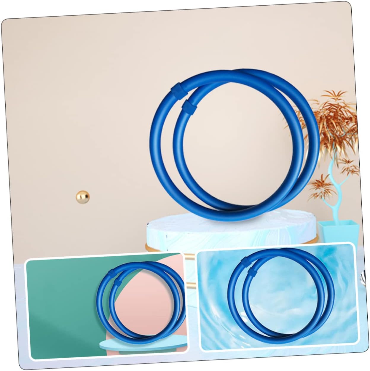 1Pair Weighted Arm Hoops for Yoga and Pilates Arm Exerciser for Strength Training Fitness and Rehabilitation for Home Workouts and Exercise Routines