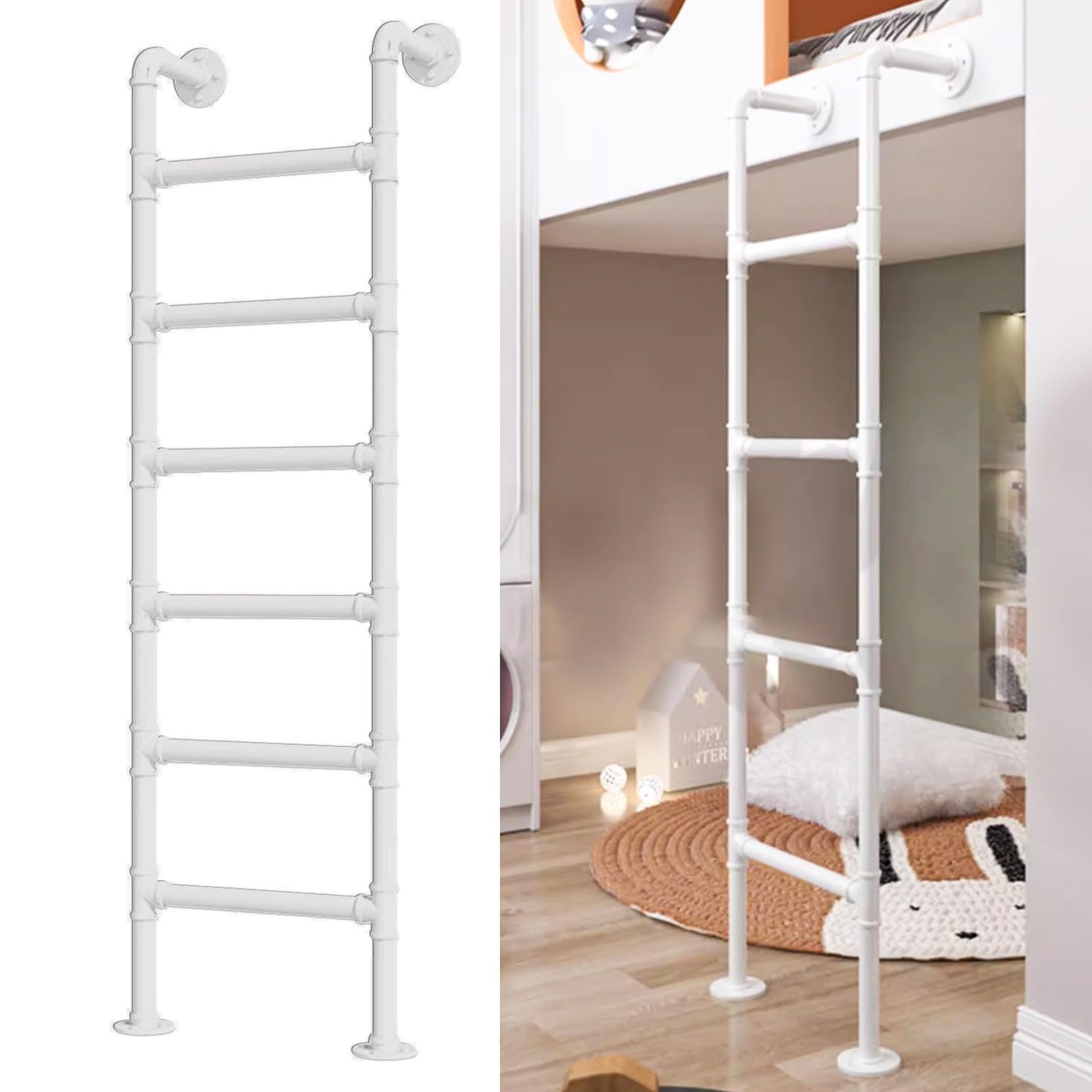 Escaleras de tijera de metal para ático y dormitorios de 43 pulgadas resistentes