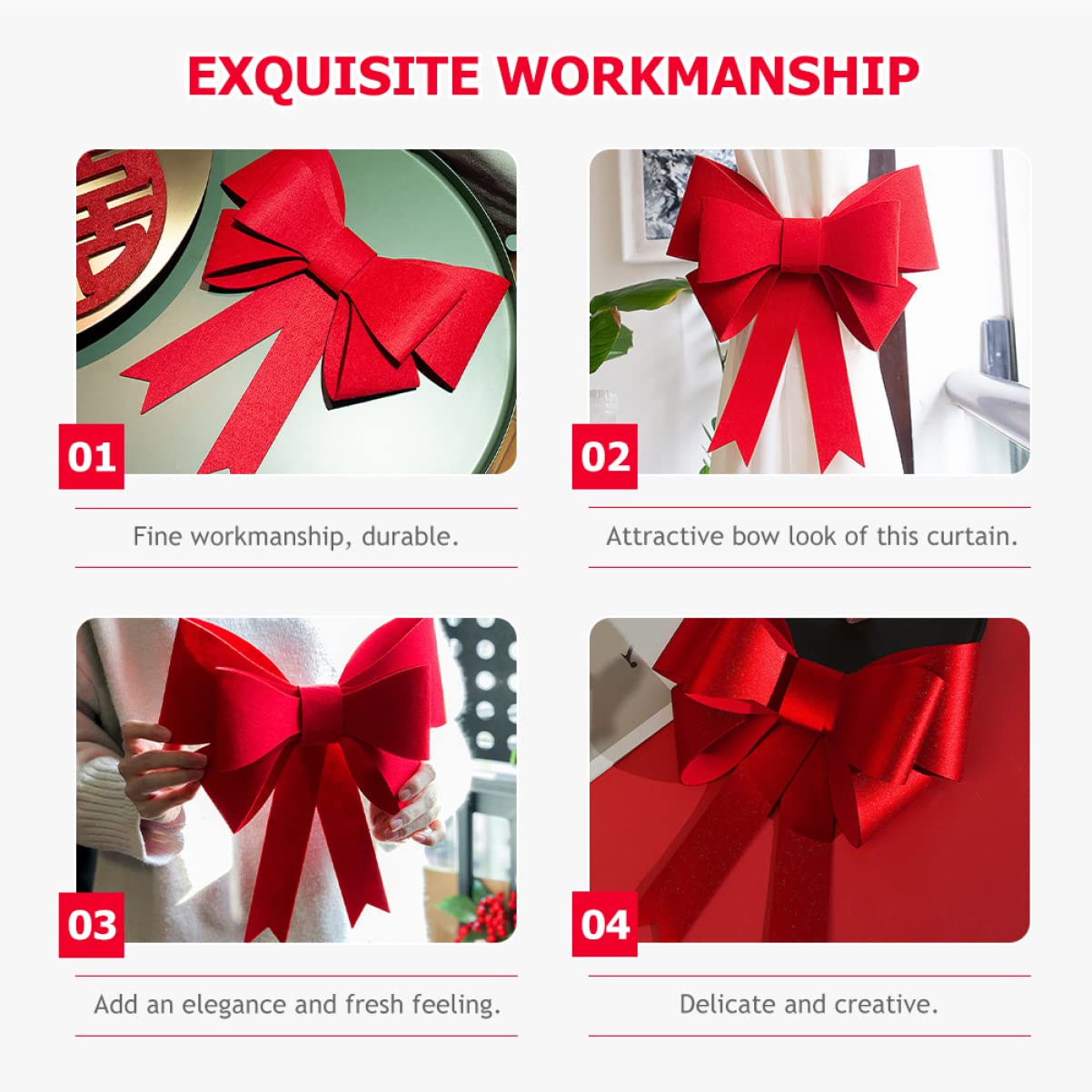 Abaodam 8stücke Hochzeitsvorhang-bänder Handgefertigtem Material Dekorative Schleifen Für Fenster Für Schlafzimmer Und Badezimmer Für Hochzeiten Und