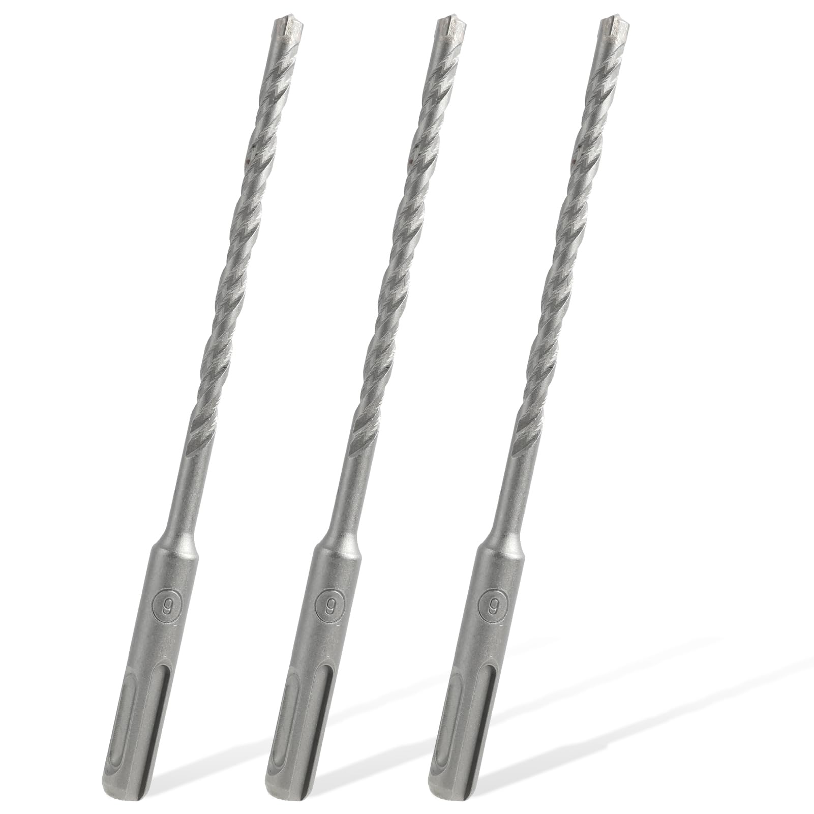 Zestaw 3 wierteł SDS PLUS 6 x 160 mm, wiertła do betonu z 4 krawędziami z węglika, idealne do wiercenia w kamieniu, betonie, kamieniu naturalnym, ścianie z cegły