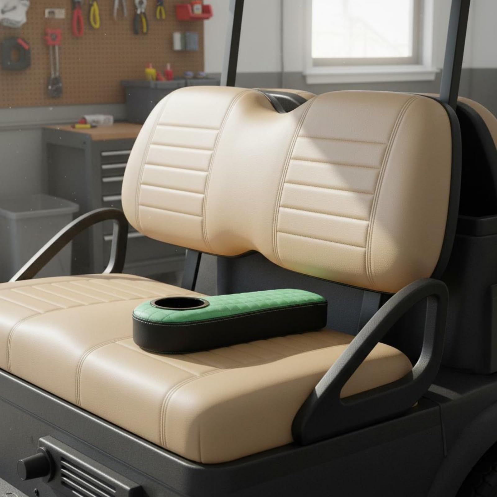2 Pièces Accoudoir de Véhicule de avec Porte-Gobelet Universel Accoudoir Rembourré Vert Rangement Pratique Accessoire Véhicule