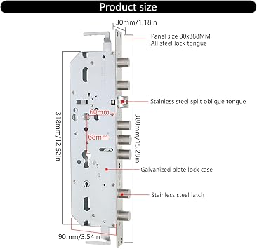 Door Lock with Advanced Biometric Fingerprint Recognition, Multifunctional Door Lock with Fingerprint