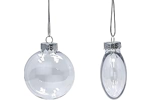 Fillable Clear Plastic Balls for Crafts, 3.94" Diameter, Pack of 12