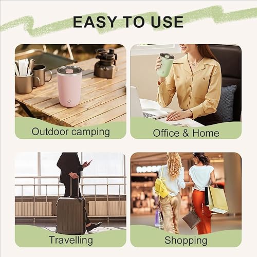 Miniatura 6 de Taza de café con agitación magnética automática, taza de café portátil con agitación automática, taza de agitación magnética automática para viajes,