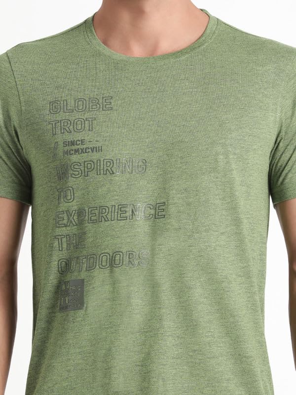 Image of Wildcraft Stylish Men Polyester Kooltex Crewneck Textography T-shirt | Half Sleeve Regular Fit T-shirt for Mens