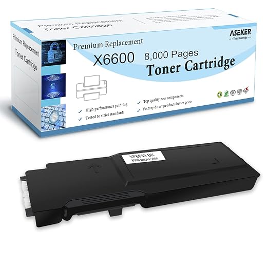 ASEKER Compatible Cartuchos de Tóner para Xerox Phaser 6600 6600n 6600dn 6600ydn WorkCentre 6605 6605n 6605dn Impresoras, 8000 Páginas, 106R02232 ( Negro )