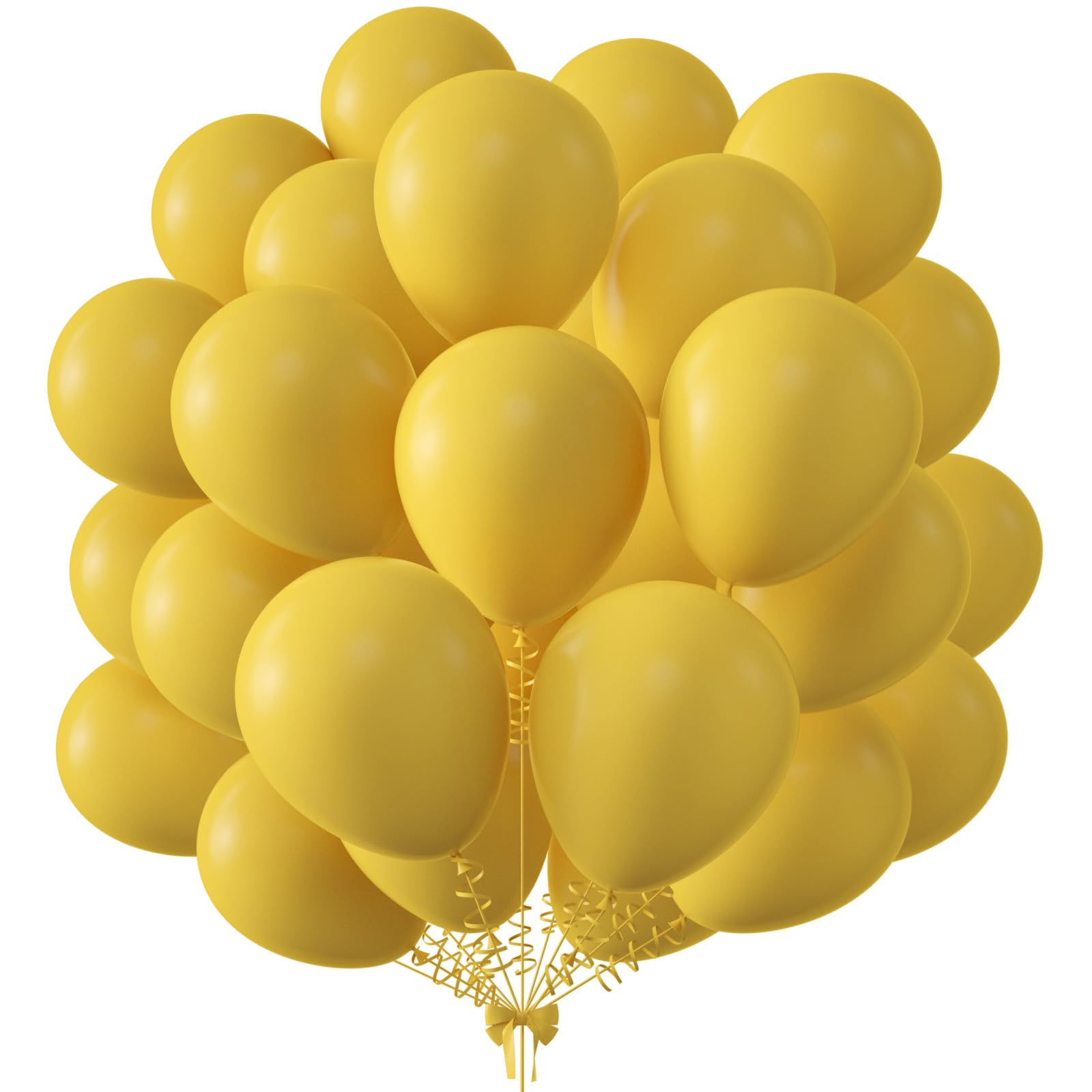 KALOR 12 Inch Lemon Yellow Balloons, 50 Pcs Latex Helium Balloons for Kid's Birthday Party, Baby Shower, Wedding, Graduate Party Decorations