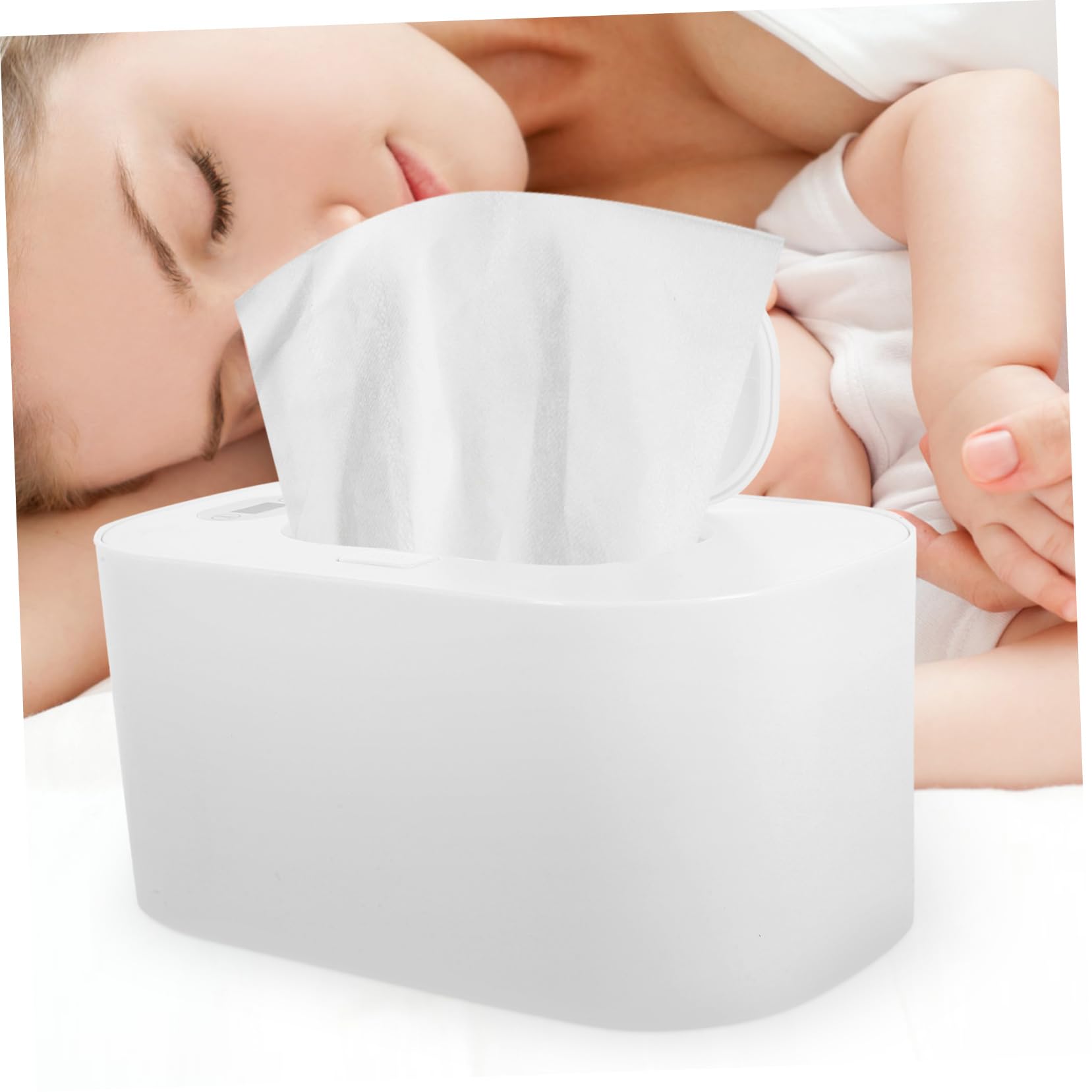 BESTonZON 4 Stück wärmer wischen Babytücher Feuchttücher Auto Papiertücher Baby-Geschenk Wischwärmer für zu Hause Tragbarer Feuchttuchwärmer Wagen Gewebe Thermobox Heizung reisen Abs Weiß