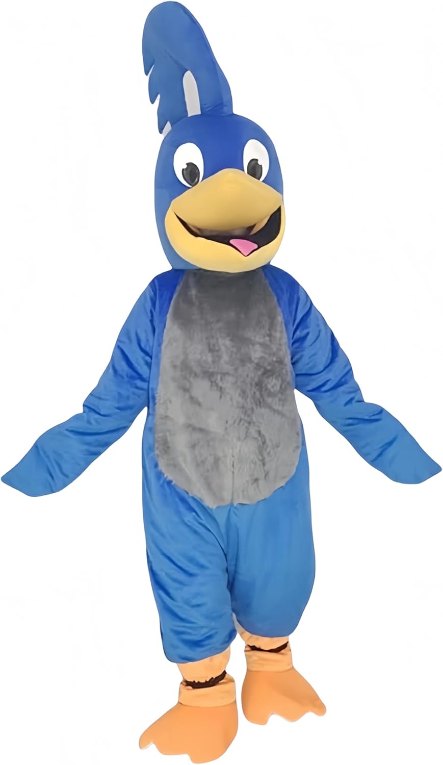 Adult Blue Roadrunner with Gray Belly Mascot Costume
