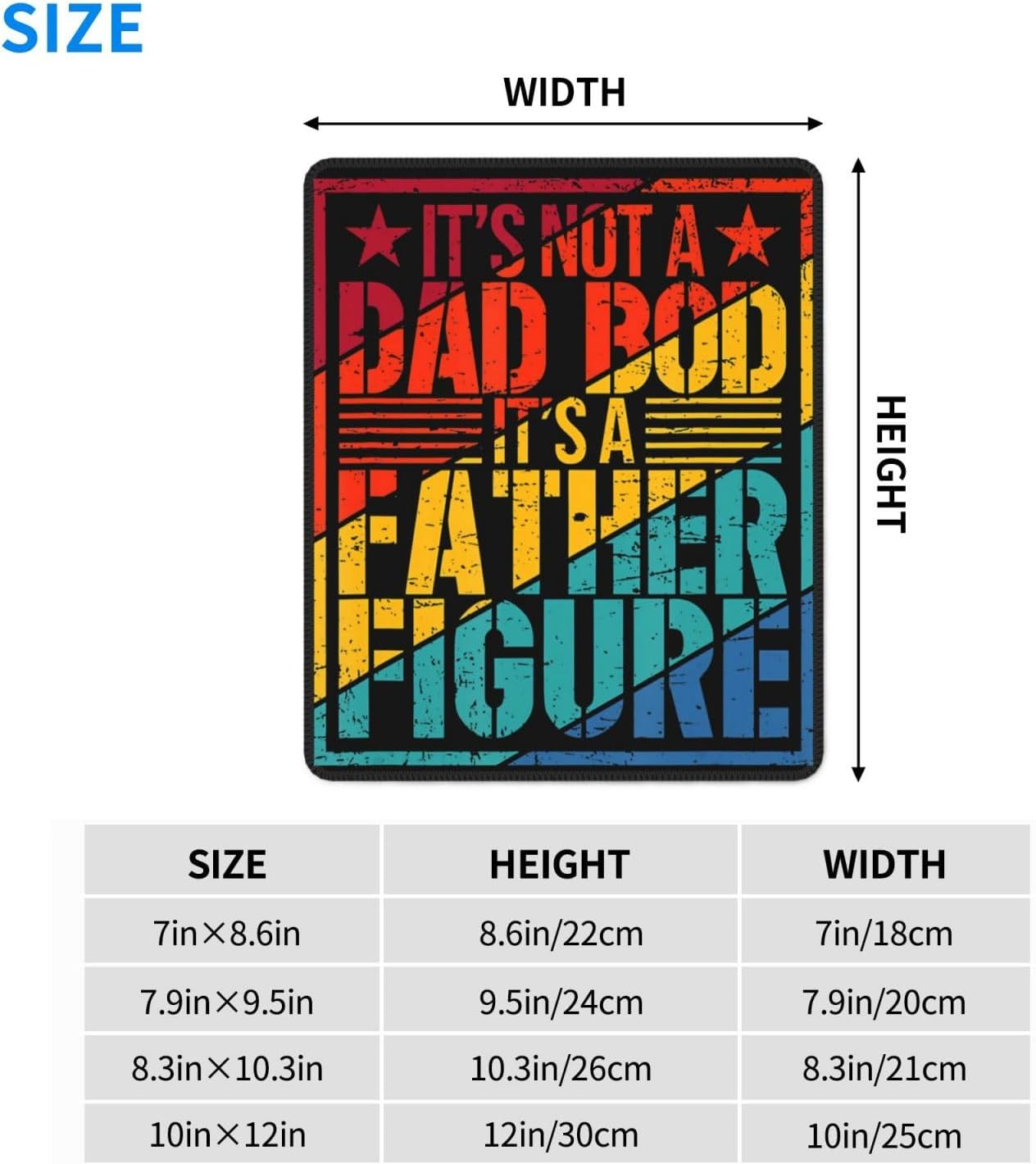 It's Not A Dad BOD It's A Father Figure Mouse Pad, Laptop Office Desk Accessories Wireless Mouse Pad Mouse Pad Non-Slip Water Resistant Desk Mat Premium Computer Accessories image 2