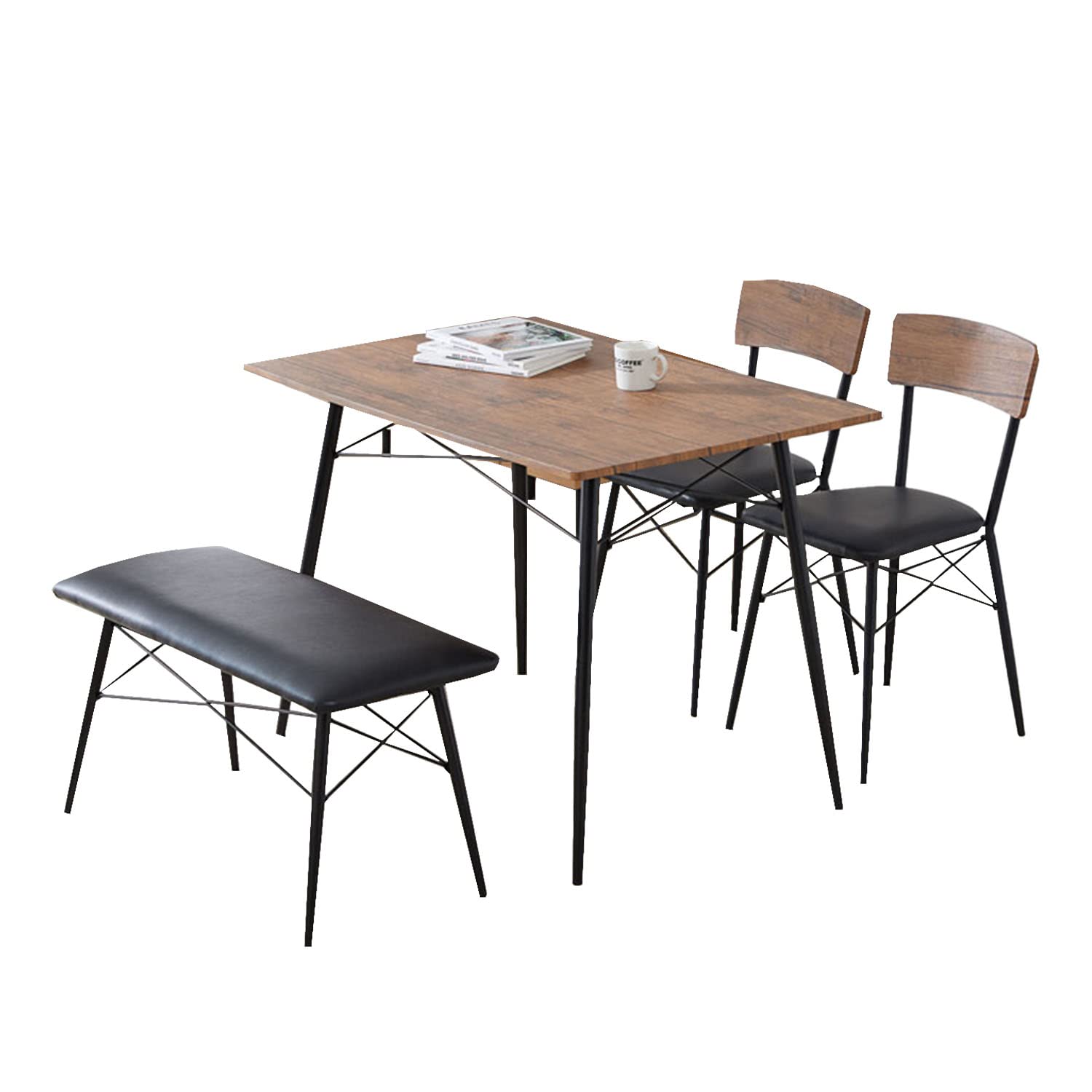 テーブルチェアセット ダークブラウン 木製 Amazon｜LOWYA ロウヤ ダイニングセット 4人掛け テーブル