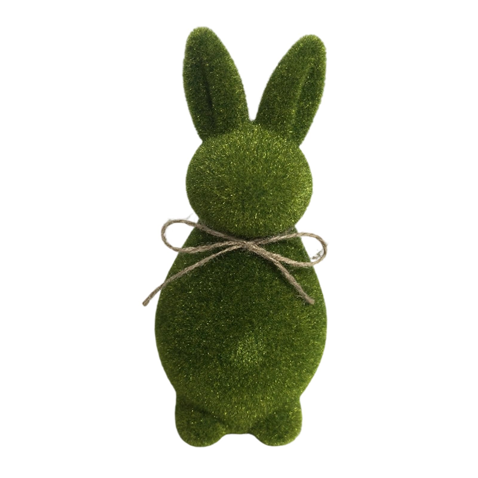 Xjdzineq Flocking Rabbits Figurine with Bowtie Tabletop Ornament Elegant Easter Decoration for Outdoor Garden Parties Supplies Easter Rabbits Figurine with Bowtie Soft Decoration
