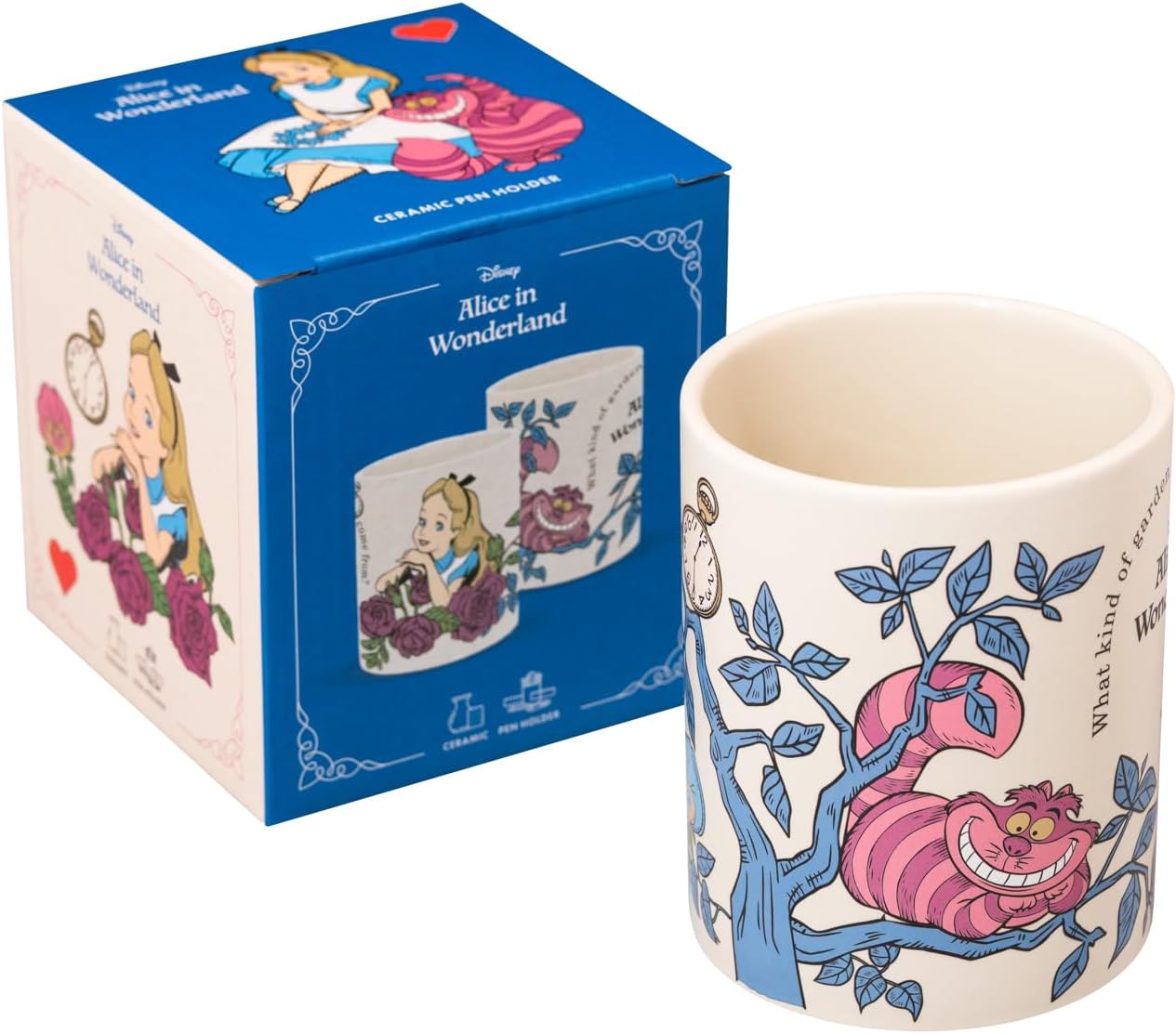 Grupo Erik Disney Pen Holder - Alice in Wonderland | Pen Pot, Pencil Pot | Desk Organiser, Desk Accessories | Blue, Whimsical, Fantasy