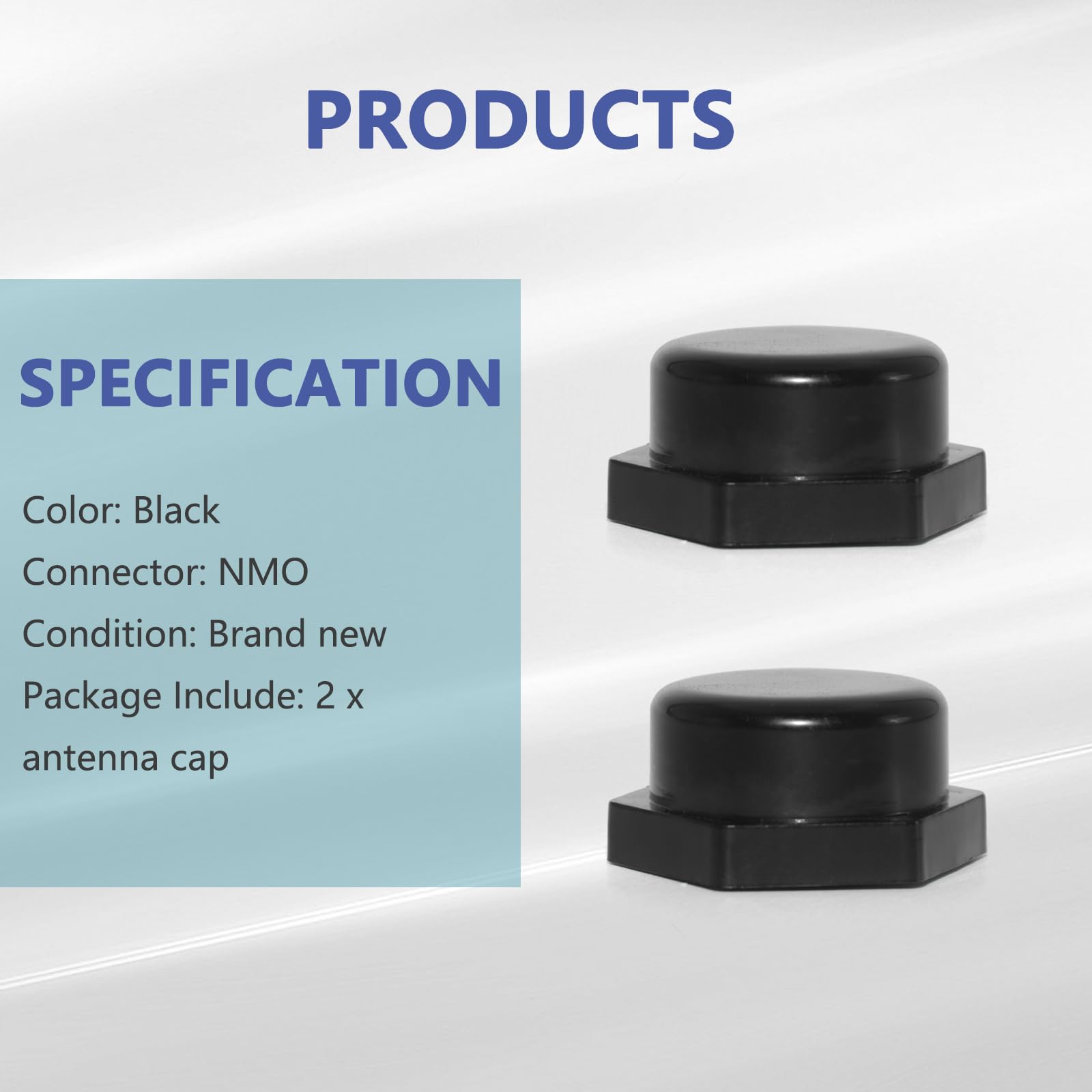 NMO Antenna Mount Cap with Rubber Sealing Ring Dust Weather Rain Cover 2-Pack