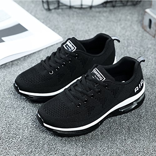MEHOTO Womens Fashion Lightweight Tennis Walking Shoes Sport Air Fitness Gym Jogging Running Sneakers (Blackwhite US 7 B(M)