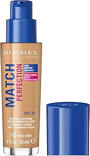 Match Perfection Foundation 103 True Ivory, Medium Coverage, 24hr Hydration, No Caking or Creasing, Lightweight, Reduces Imperfections, Invisible Coverage, SPF20, Cruelty Free