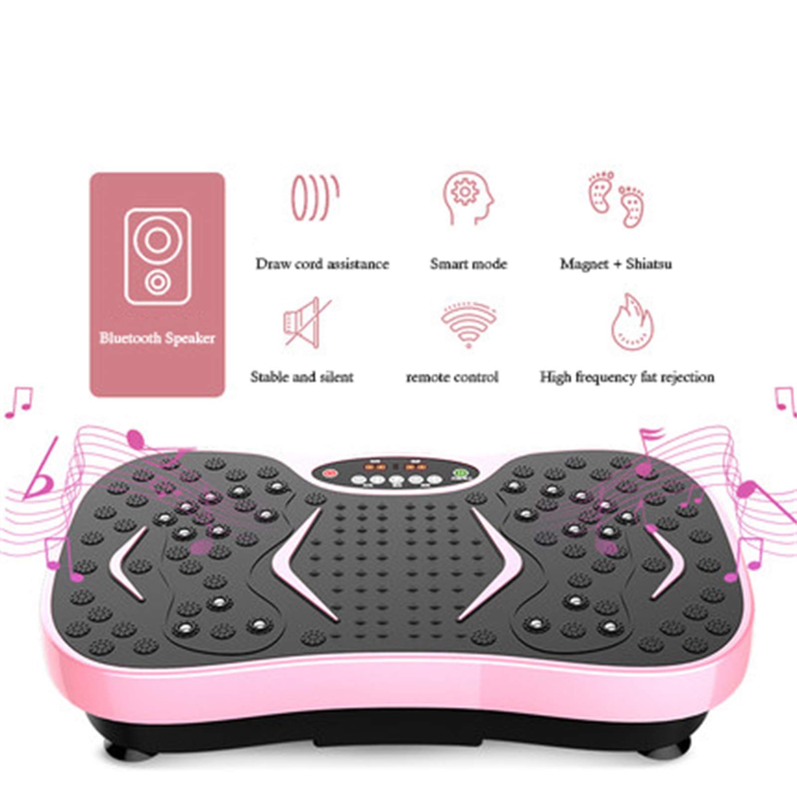 Pedana vibrante 4d, attrezzo fitness con vibrazione, con altoparlante Bluetooth 2 fasce di resistenza per dimagrire e tonificare il corpo, macchina per esercizi con pedana vibrante con caric