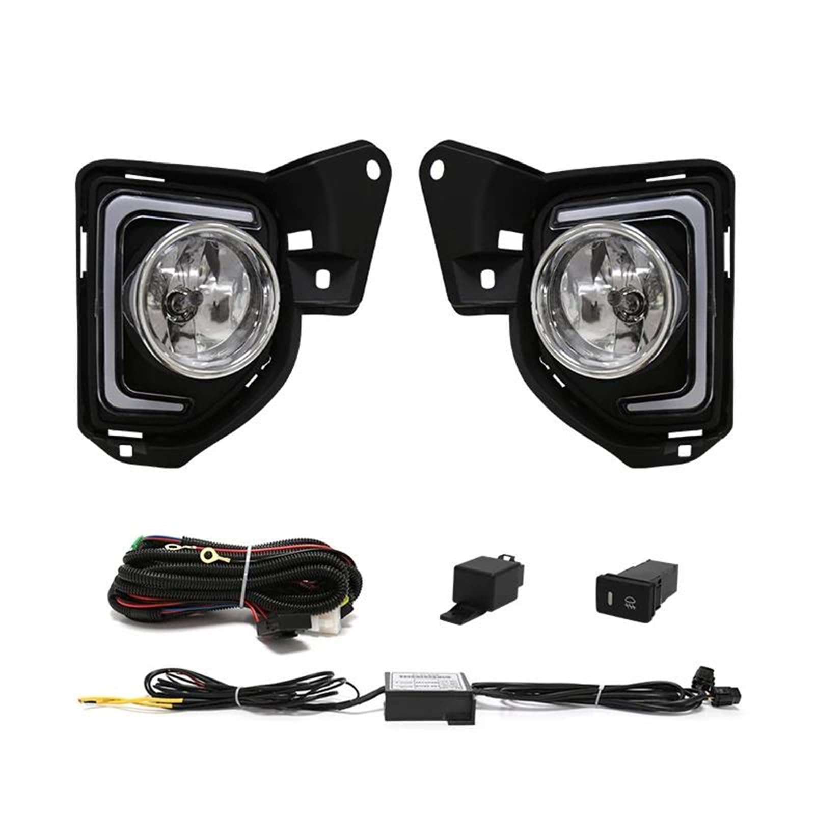 Faro Antiniebla Luces Diurnas LED DRL Conjunto De Faros Antiniebla Para Toyota Para Hiace Commuter 2014-2016 Cables Interruptores Antiniebla(DRL)