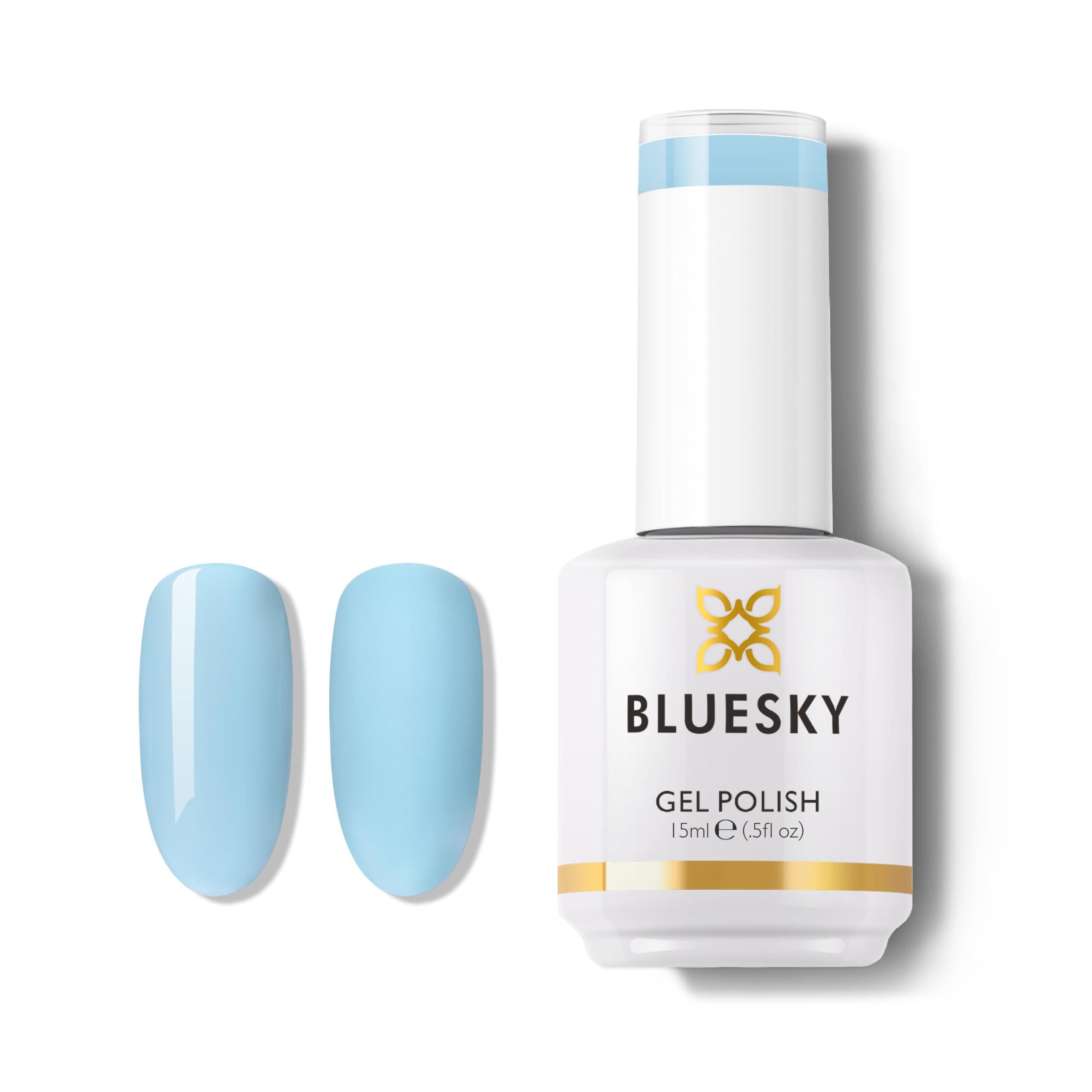 BLUESKYBlue Gel Polish- Pastel Baby Blue Gel Nail Polish Soak Off Gel Polish,UV/LED Lamp Cures, Long Lasting, Vegan, Nail Art,15ML DC108P/LOVING NATURE