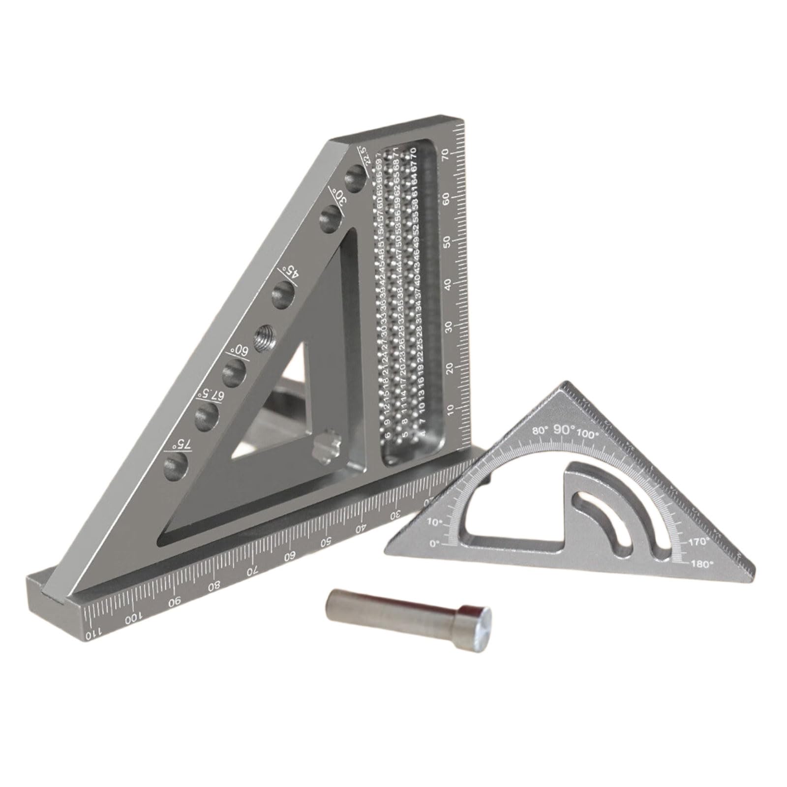 Purpose Aluminum Alloy Measuring Ruler Set Anticorrosion Finish for 45° 90° Angles Marking in Woodcraft Projects Aluminum Measuring Tool