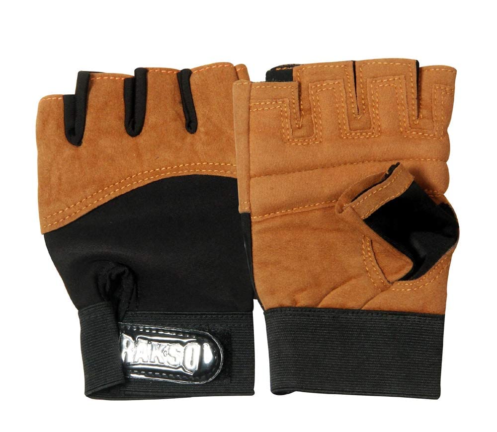 Buy RAKSO Gold Gym Gloves for Men Women Leather Gym Gloves