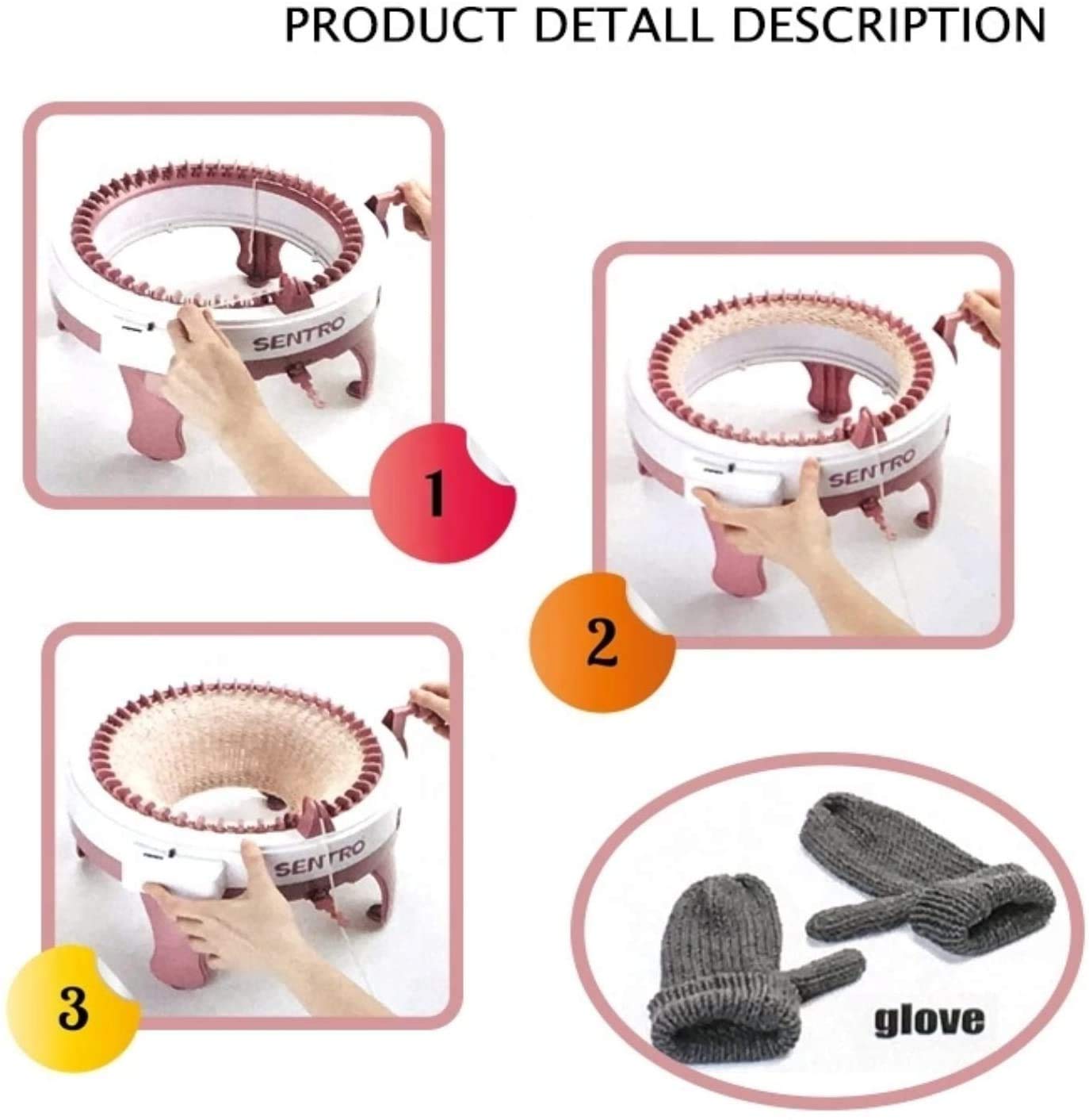 Buy Spxatrew Knitting Machine 40 Needles, Spinning Knitting Loom