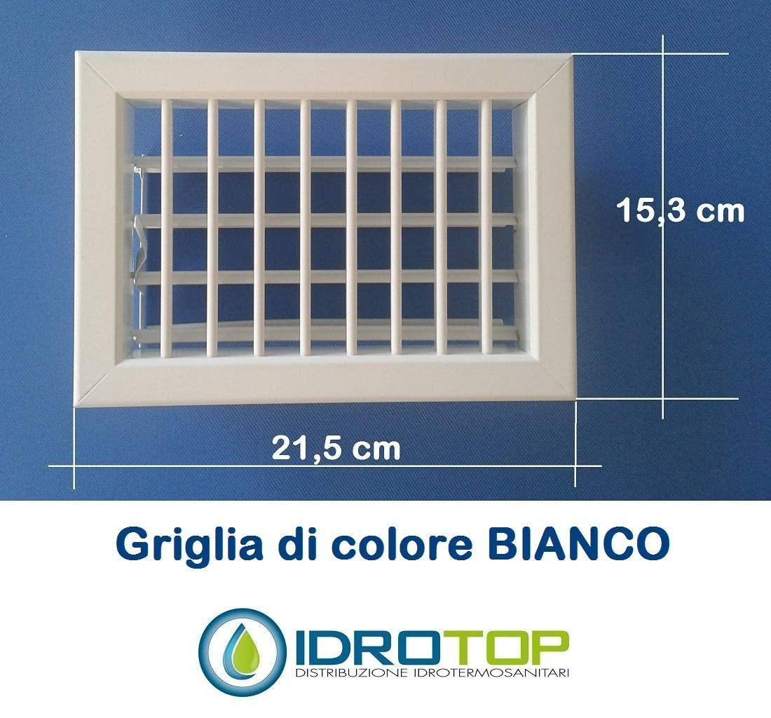 Bocchetta Aria cm22x15 Regolabile BIANCA con Adattatore D.100 per Caminetto