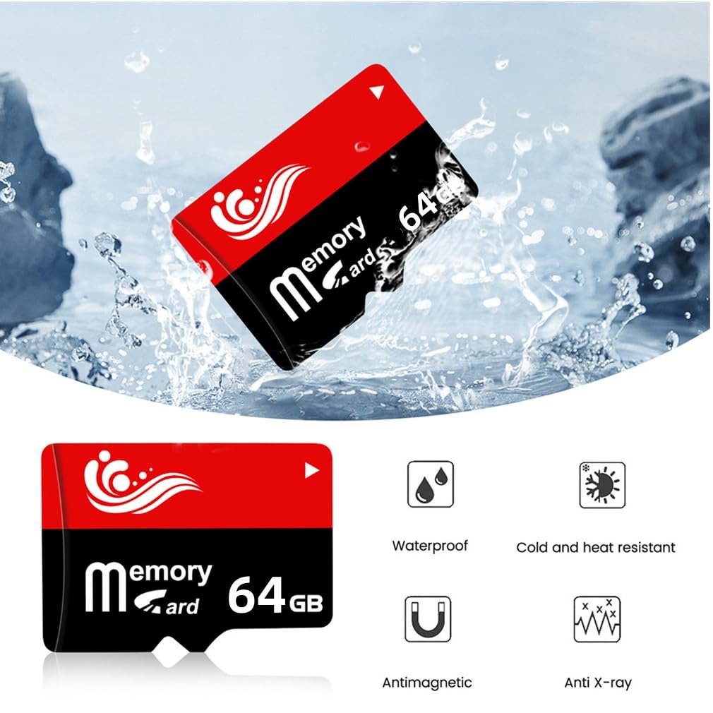 Carte SD 64 Go Imperméable Carte Mémoire Portable Carte TF Mini SD Card pour Camera Drone Smartphone Dash Cam
