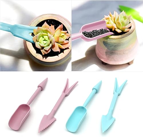 Miniatura 3 de Juego de herramientas de trasplante, 2 piezas pequeñas de plástico para siembra, extractor de plántulas, mini herramientas de jardín para plantar