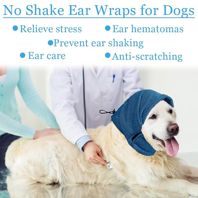 Foto 6 de 7 de XFSRG Orejeras Perros Antiruido Capucha Ajustable Protectores de Oídos para Perro Snood Redecilla Protectora…