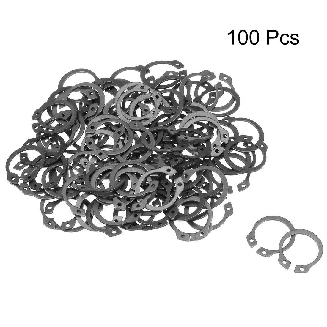 Shaft Retaining Rings MroMax External Circlips Snap Rings - 100pcs 65Mn ...